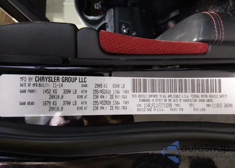 2015 Jeep Grand Cherokee Srt z USA, uszkodzony, nr VIN 1C4RJFDJ1FC712289